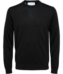Selected Homme Town Merino Knit Jumper - Black