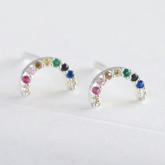 Lisa Angel Earring - Silver Rainbow