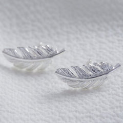 Lisa Angel Earrings - Silver Feather