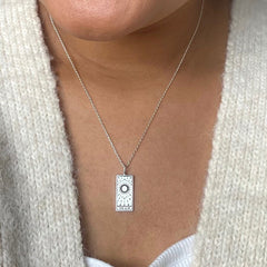 Lisa Angel - Silver 'The Sun' Tarot Card Pendant Necklace