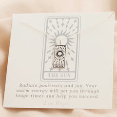 Lisa Angel - Silver 'The Sun' Tarot Card Pendant Necklace