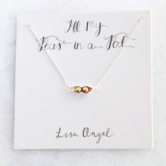 Lisa Angel - Silver Two Peas in a Pod Necklace