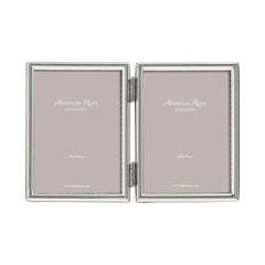 Addison Ross Fine Edged Silver Double 4x6 Photo Frame