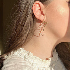 Lisa Angel Earring - Sleeping Crescent Moon Face Earrings Gold Or Silver