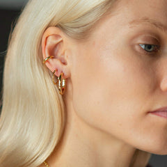 Matthew Calvin Small Beaded Hoops - Gold & Silver