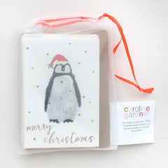 Caroline Gardner - Painted Penguin Small Christmas Cards Pack of 10