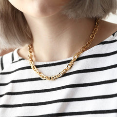 Lisa Angel Necklace - Gold Triple Cable Link Chain