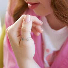 Lisa Angel - Sterling Silver Adjustable Hug Hands Ring
