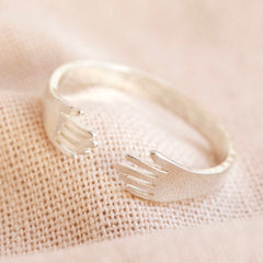 Lisa Angel - Sterling Silver Adjustable Hug Hands Ring