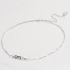 Lisa Angel Anklet - Sterling Silver Feather