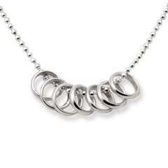 Tales From The Earth Silver Lucky Seven Rings Necklace