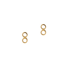 Matthew Calvin Tiny Double Tube Stud Earrings Gold