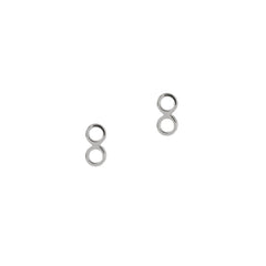 Matthew Calvin Tiny Double Tube Stud Earrings Silver