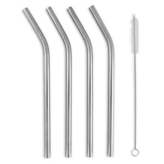 Uberstar - Silver Reusable Straws (4 Pack)