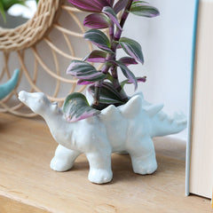 Lisa Angel White Stegosaurus Planter