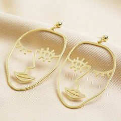 Lisa Angel- Winking Mace Drop Earrings- Gold