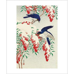 Art Angels - Flycatchers in the Snow by Ohara Koson