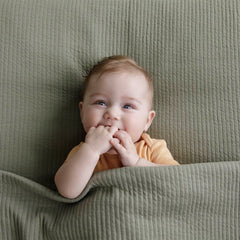 Little Dutch Knitted Bassinet Blanket - Olive