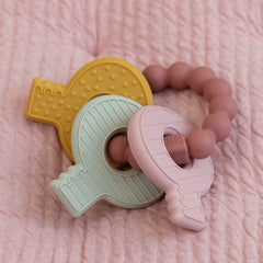 Little Dutch Teething Toy Keychain Pink