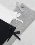 JJXX Pack of Three Ribbon Socks- Black and White