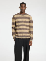 Selected Homme Rai Knit Relaxed Ombre Crew Neck - Starfish/Chocolate