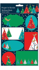 Roger La Borde Brilliant Birds Christmas Sticker Label Sheets