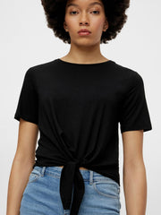 Pieces Neora Tie T-Shirt - Black