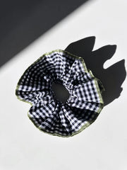 Solar Eclipse Giant Plaid Scrunchie - Black