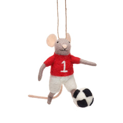 Sass & Belle Football Mouse Christmas Decoration