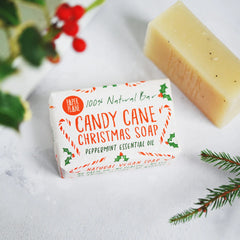 Paper Planes - Peppermint Candy Cane Christmas Soap Bar