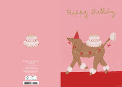 Roger La Borde Poodle Pink Birthday Card