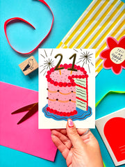 Kerrie Illustrates Age 21 Birthday Card