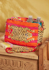 Namaste Tiger Stripe Wash Bag - Orange