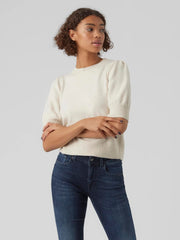 Vero Moda Doffy Short Sleeve O-Neck Pullover ~ Birch/Melange