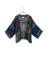 One Hundred Stars Parsley Seed Navy Kimono