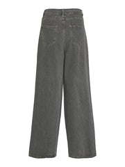 Vila Means HW Tie Band Jeans - Grey Denim