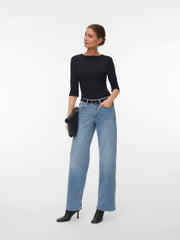 Aware Thea 3/4 Boatneck Top - Black