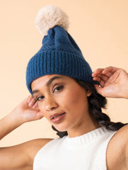 Powder Design - Ingrid Bobble Hat Navy & Mist