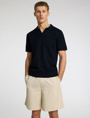 Selected Homme Mattis Knit Open Polo - Sky Captain