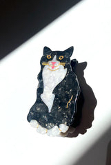 Solar Eclipse Tuxedo Cat Claw Clip