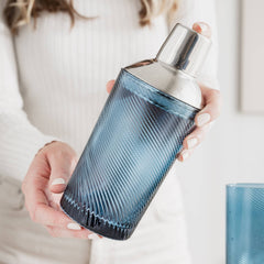Uberstar Twist Glass Cocktail Shaker - Blue