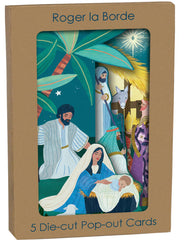 Roger La Borde 5 Pop-out Trifold Cards - Nativity