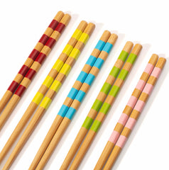 Sass and Belle - Striped Bamboo Chopsticks - Set Of 5