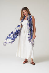 One Hundred Stars Giant Willow Blue Scarf