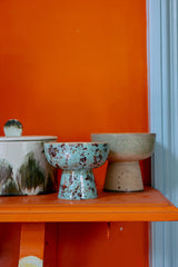 HKLIVING 70s Ceramics Small Tapas Bowl On Base - Patina