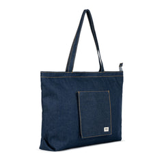 Roka Portobello Large Cotton Bag - Dark Wash Denim