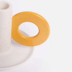 Caroline Gardner - Cream/Mustard Loop Stoneware Candle Holder