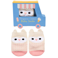 Rex London Baby Socks - Pink Owl