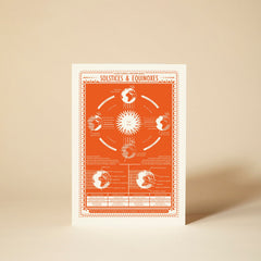 Pressed And Folded Solstices & Equinoxes Greeting Card