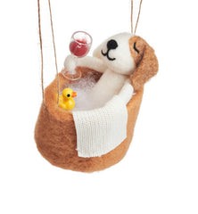 Sass and Belle - Dog In The Bath Hanging Decoration